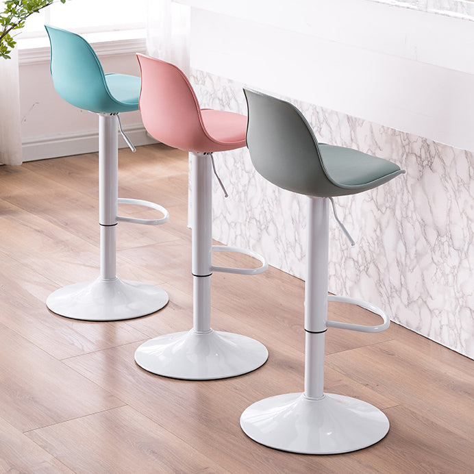 Contemporary Plastic Home Counter Stool Matte Finish Footrest Barstool