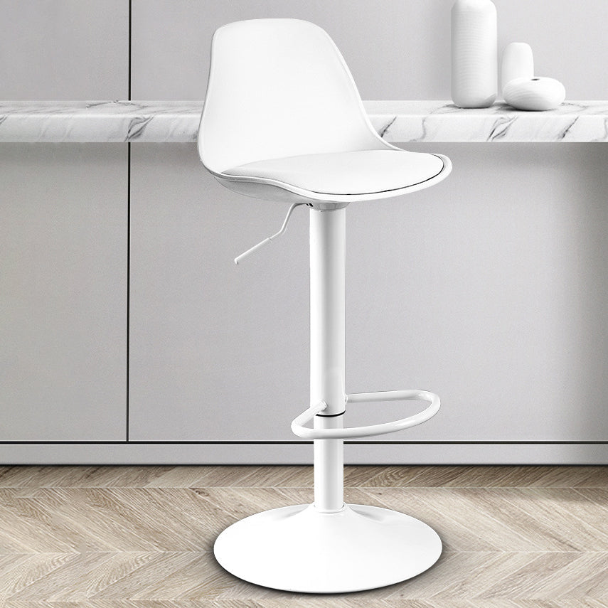 Contemporary Plastic Home Counter Stool Matte Finish Footrest Barstool