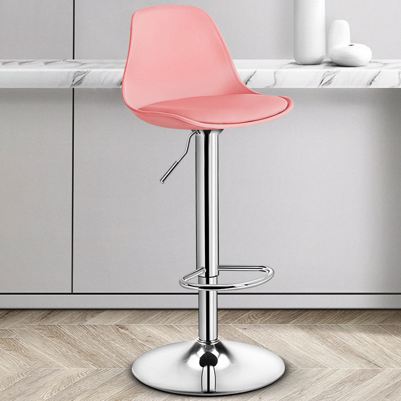 Contemporary Plastic Home Counter Stool Matte Finish Footrest Barstool