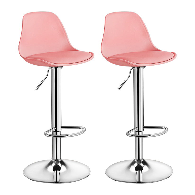 Contemporary Plastic Home Counter Stool Matte Finish Footrest Barstool