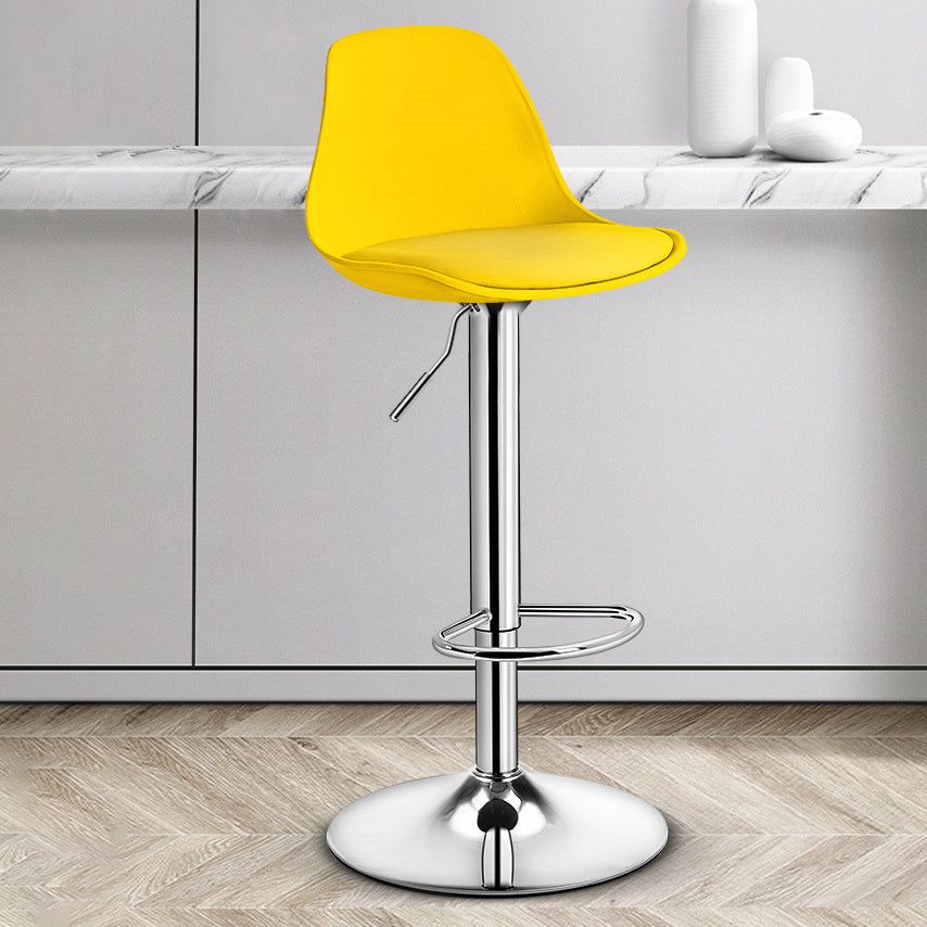 Contemporary Plastic Home Counter Stool Matte Finish Footrest Barstool