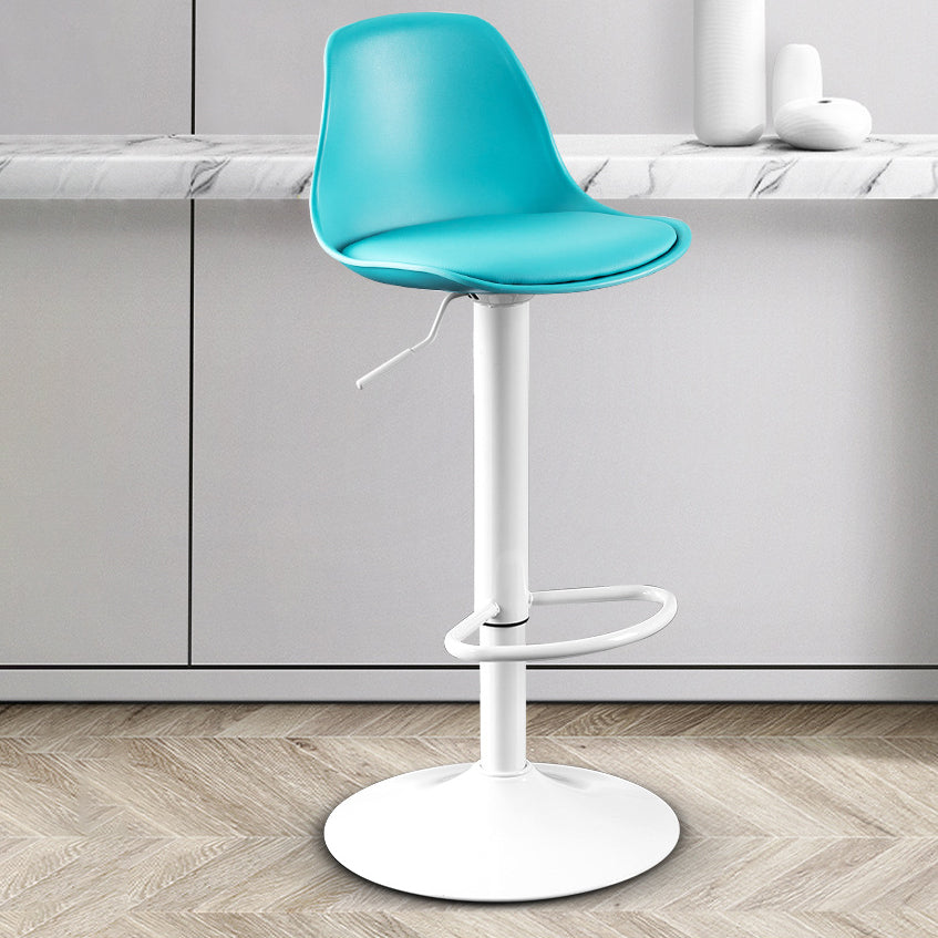 Contemporary Plastic Home Counter Stool Matte Finish Footrest Barstool