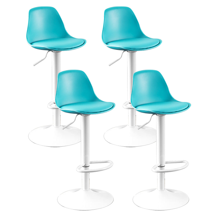 Contemporary Plastic Home Counter Stool Matte Finish Footrest Barstool