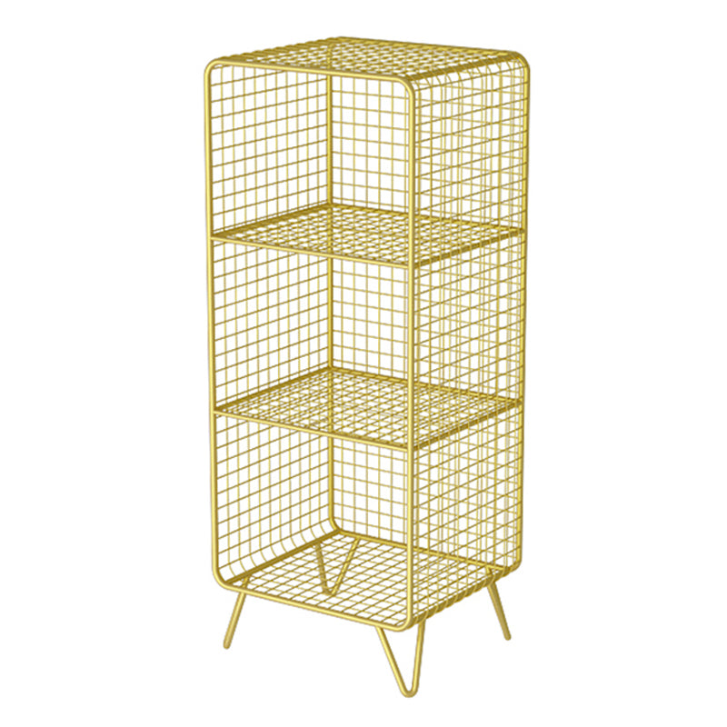 Glam Style Metal Bookshelf Standard Closed Back Shelf Bookcase for Home