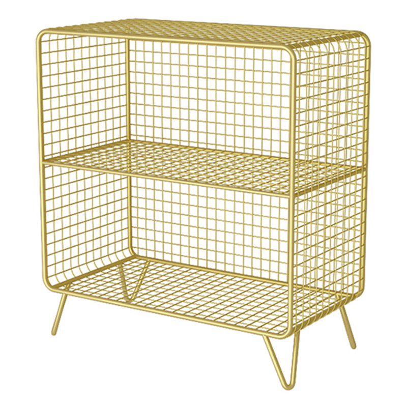Glam Style Metal Bookshelf Standard Closed Back Shelf Bookcase for Home