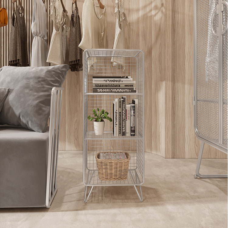 Glam Style Metal Bookshelf Standard Closed Back Shelf Bookcase for Home