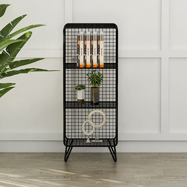 Glam Style Metal Bookshelf Closed Back Standard Shelf Bookcase for Home