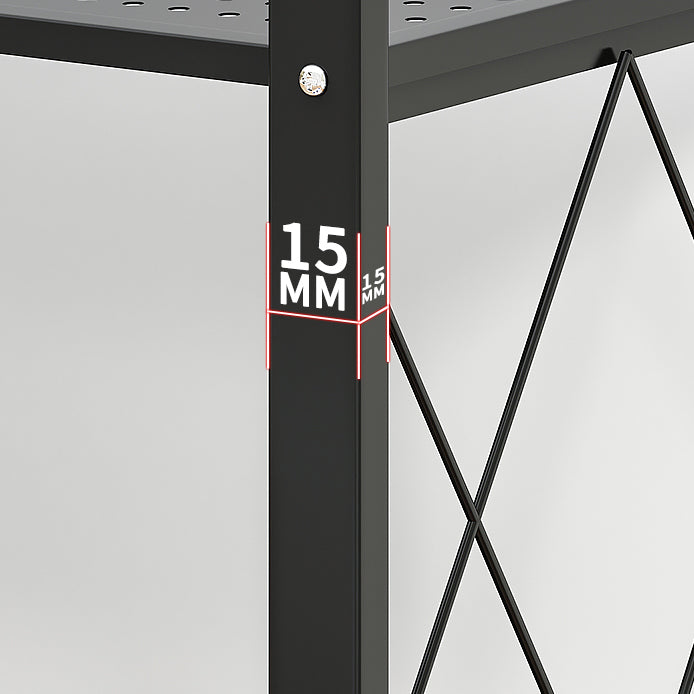 Industrial Folding Steel Etagere Bookshelf Open Bookshelf with Caster Wheels