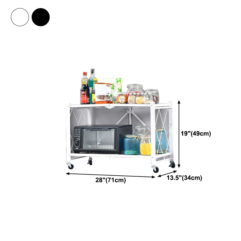 Industrial Folding Steel Etagere Bookshelf Open Bookshelf with Caster Wheels
