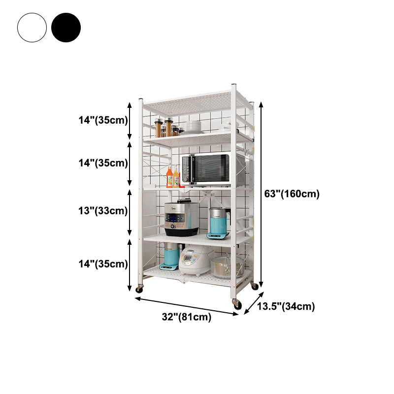 Industrial Folding Steel Etagere Bookshelf Open Bookshelf with Caster Wheels