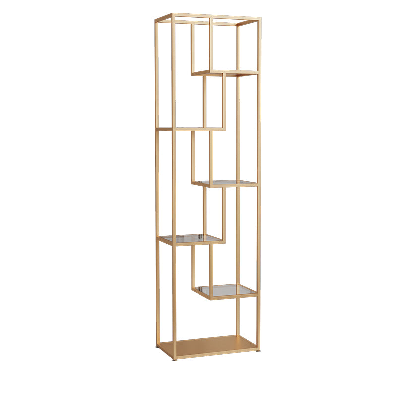 Industrial Open Back Bookshelf with Iron Frame Bookcase for Home Office
