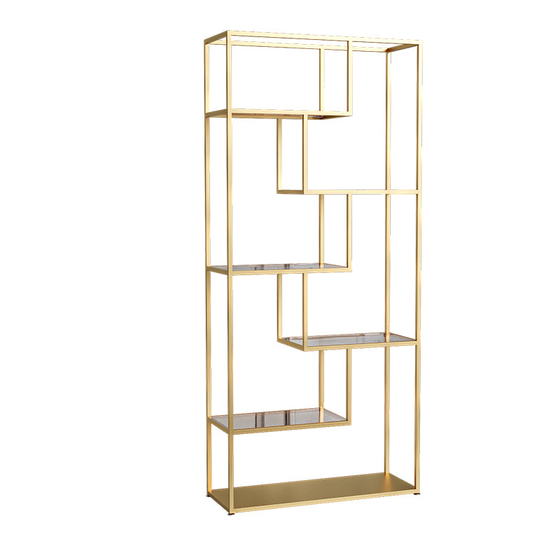 Industrial Open Back Bookshelf with Iron Frame Bookcase for Home Office
