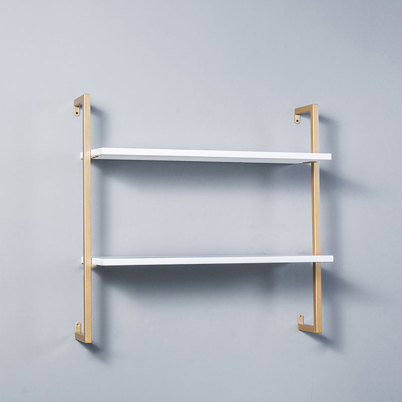 Contemporary Wall Unit Bookcase Metal Frame Pine Wood Shelf Bookshelf