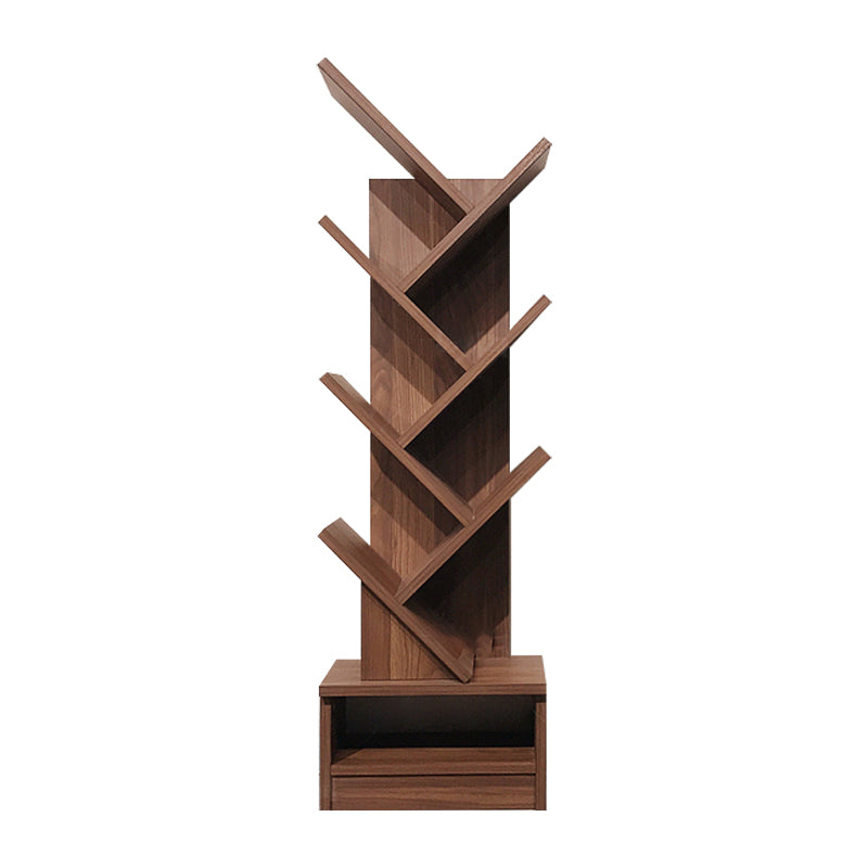 Manufactured Wood Corner Bookshelf Modern Closed Back Vertical Bookcase
