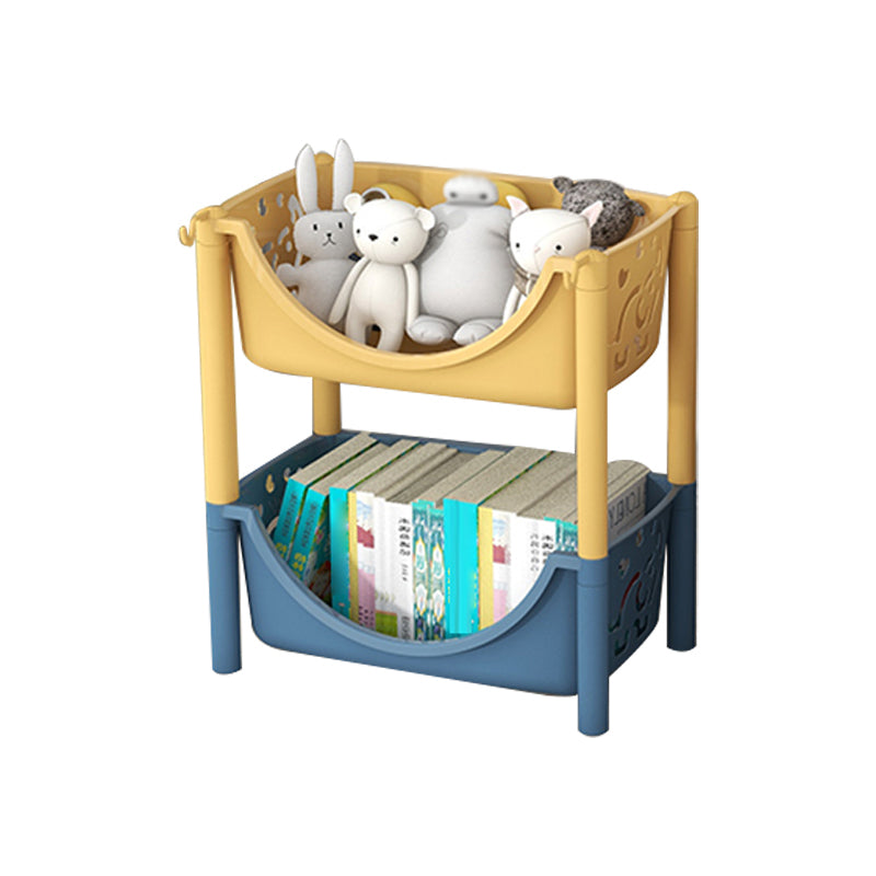 Contemporary Plastic Bookshelf Open Back Vertical Bookcase for Home