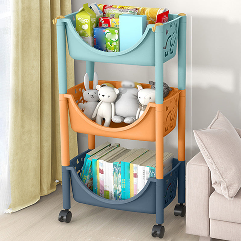 Contemporary Plastic Bookshelf Open Back Vertical Bookcase for Home