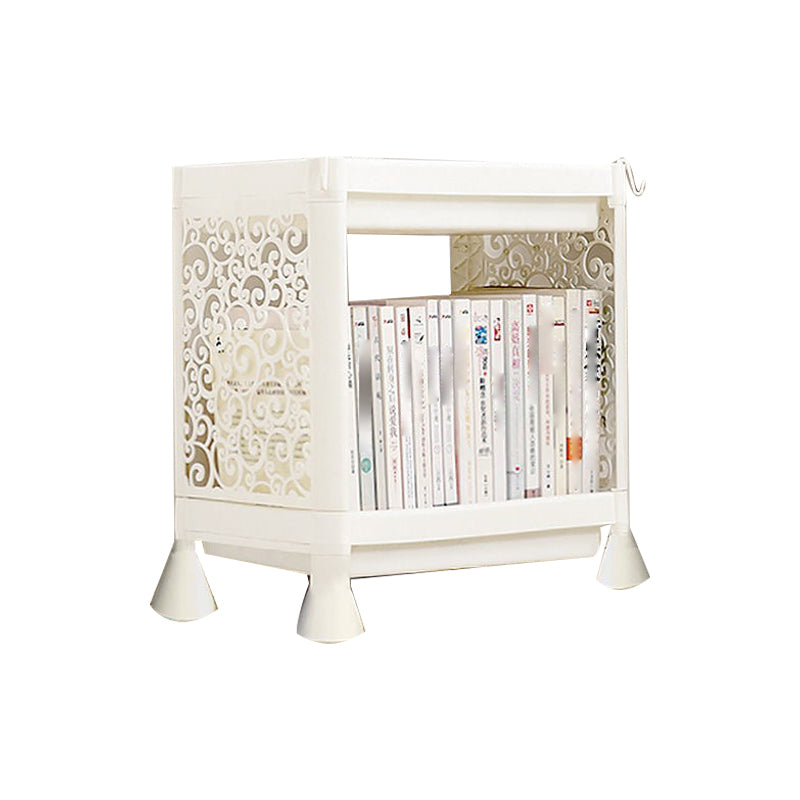 Plastic Bookcase Contemporary Style Open Back Bookshelf for Office Home Study Room