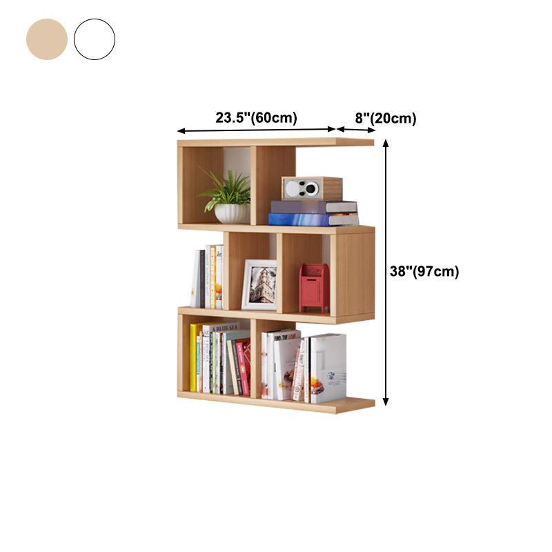 Solid Wood Bookshelf Contemporary Style Wall Mounted Bookcase for Office Home