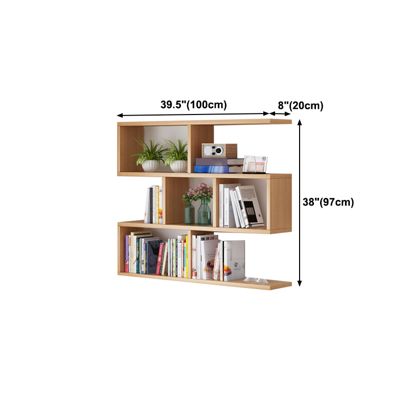 Solid Wood Bookshelf Contemporary Style Wall Mounted Bookcase for Office Home