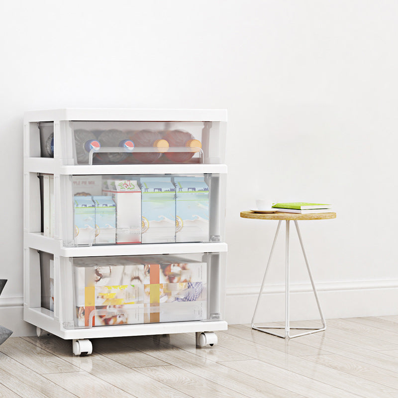 Plastic Bookshelf Contemporary Style Closed Back Bookcase for Office Home Study Room
