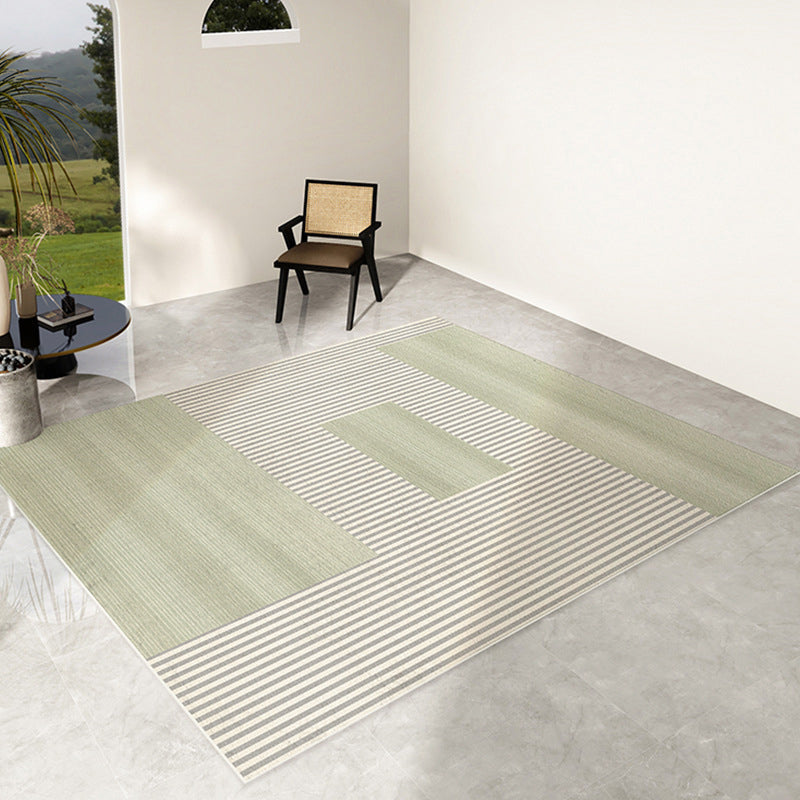 Geometric Pattern Living Room Rug Polyester Washable Area Rug