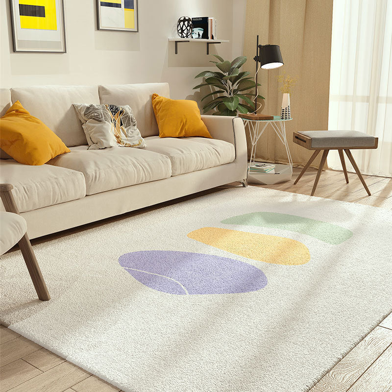 Tapis de Style moderne, bloc de couleurs, Beige, résistant aux taches, pour la décoration de la maison