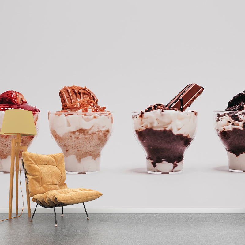 Photography Stain Resistant Mural Wallpaper Dessert Pattern Sleeping Room Wall Mural