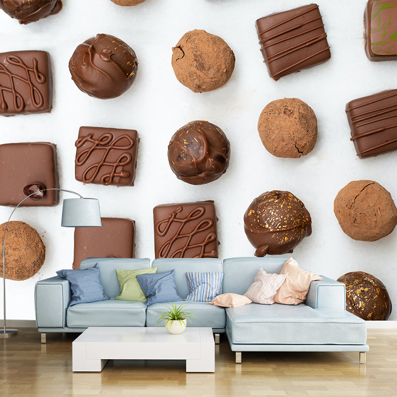 Dessert Pattern Modern Style Mural Wallpaper Environment Friendly Bedroom Wall Mural