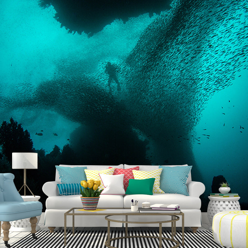 Decorative Wall Mural Wallpaper Underwater Sitting Room Wall Mural