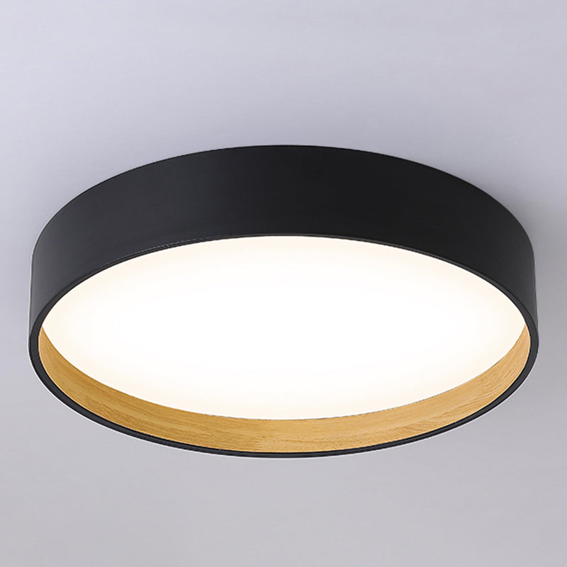 Round Shape LED Ceiling Lamp Modern Simple Style Iron 1 Light Flush Mount for Bedroom