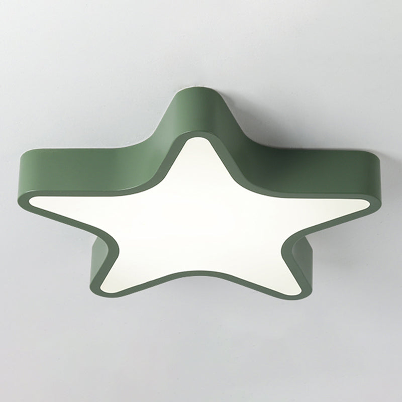 Pentagram Shape LED Ceiling Lamp Macaroon Modern Simple Style Iron 1 Light Flush Mount for Bedroom