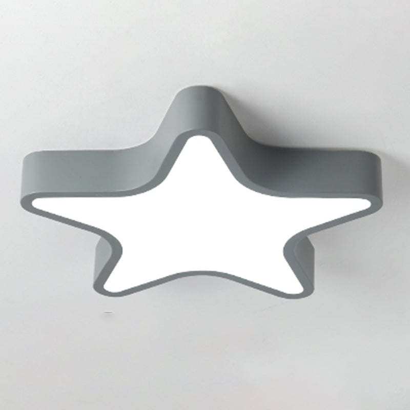 Pentagram Shape LED Ceiling Lamp Macaroon Modern Simple Style Iron 1 Light Flush Mount for Bedroom