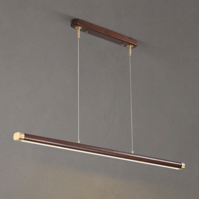 Modern Pendant Lighting Island Spherical Hanging Island Light Wood 1-Light