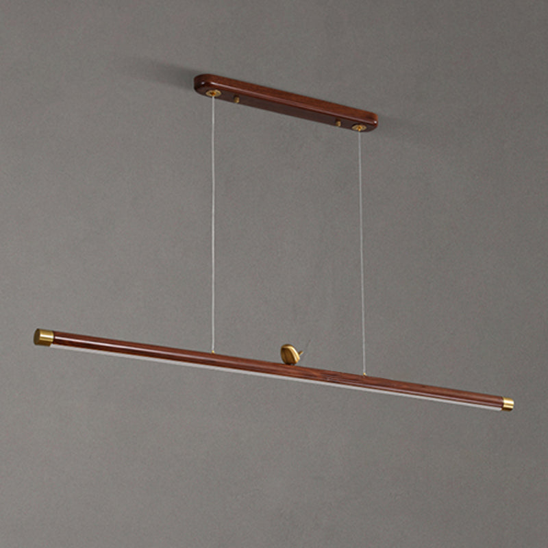 Modern Pendant Lighting Island Spherical Hanging Island Light Wood 1-Light