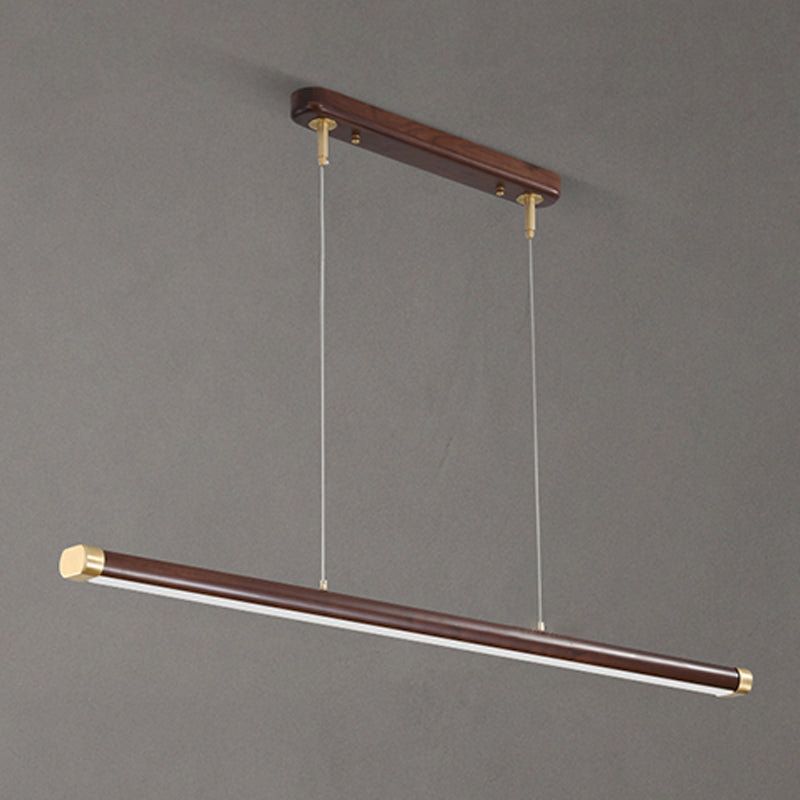 Modern Pendant Lighting Island Spherical Hanging Island Light Wood 1-Light