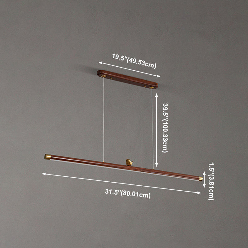 Modern Pendant Lighting Island Spherical Hanging Island Light Wood 1-Light