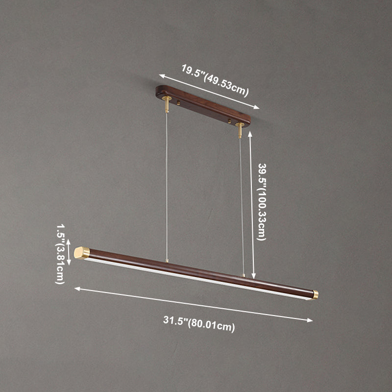 Modern Pendant Lighting Island Spherical Hanging Island Light Wood 1-Light