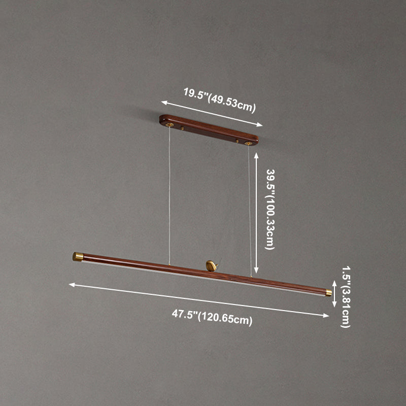 Modern Pendant Lighting Island Spherical Hanging Island Light Wood 1-Light