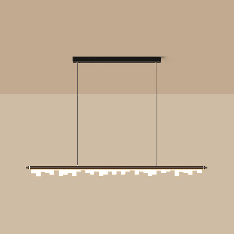 Contemporary Pendant Light Linear 1 Light Pendant Light Fixture with Acrylic Shade