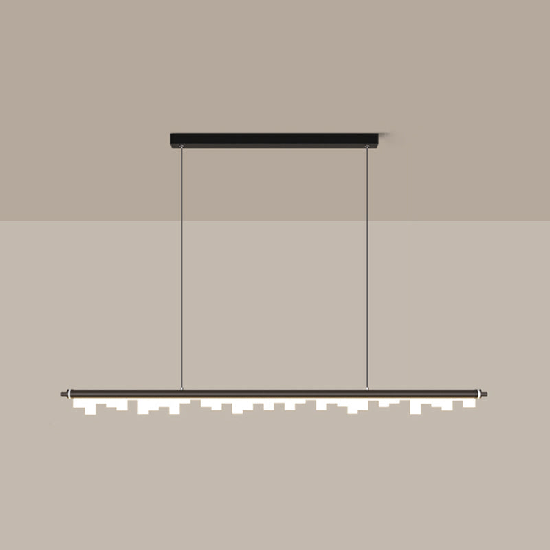 Contemporary Pendant Light Linear 1 Light Pendant Light Fixture with Acrylic Shade