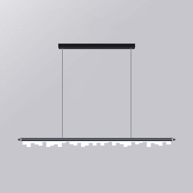 Contemporary Pendant Light Linear 1 Light Pendant Light Fixture with Acrylic Shade