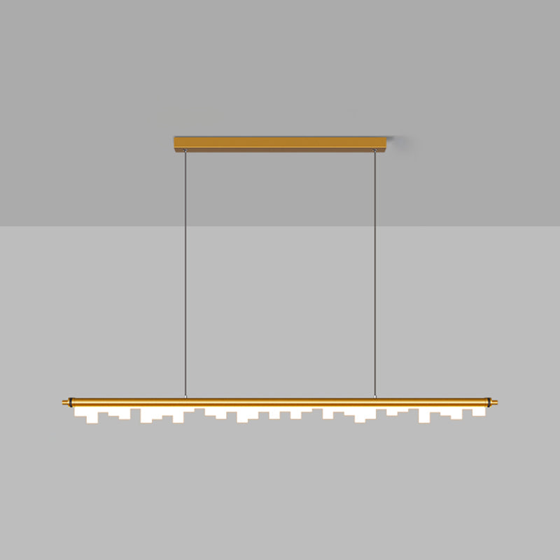 Contemporary Pendant Light Linear 1 Light Pendant Light Fixture with Acrylic Shade