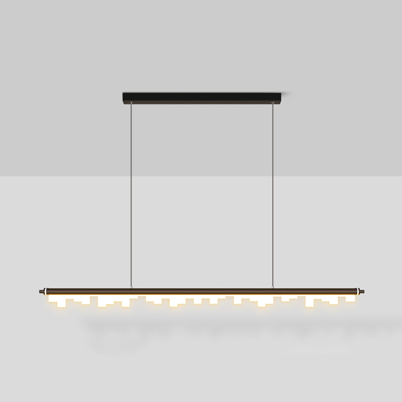 Contemporary Pendant Light Linear 1 Light Pendant Light Fixture with Acrylic Shade