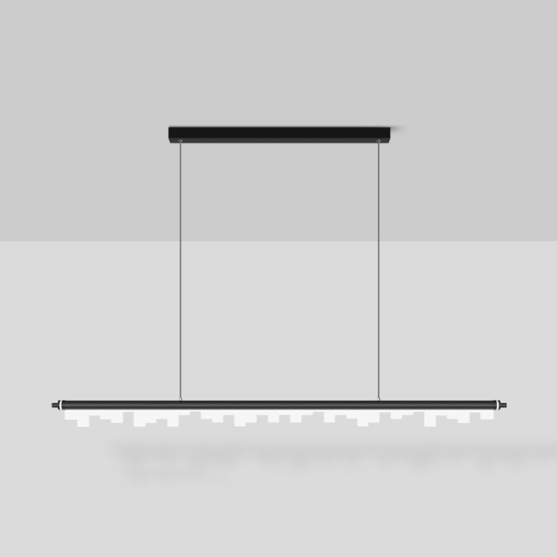 Contemporary Pendant Light Linear 1 Light Pendant Light Fixture with Acrylic Shade