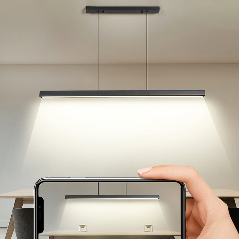 Contemporary Island Light Linear Metal 1 Light Island Lights in Black