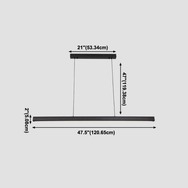 Contemporary Island Light Linear Metal 1 Light Island Lights in Black