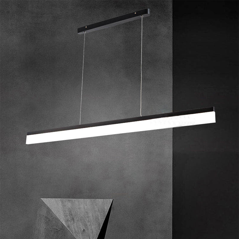 Contemporary Island Light Linear Metal 1 Light Island Ceiling Light in Black