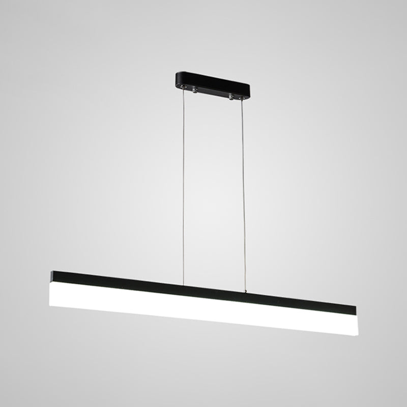 Contemporary Island Light Linear Metal 1 Light Island Ceiling Light in Black