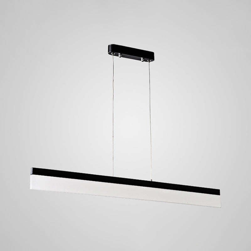 Contemporary Island Light Linear Metal 1 Light Island Ceiling Light in Black