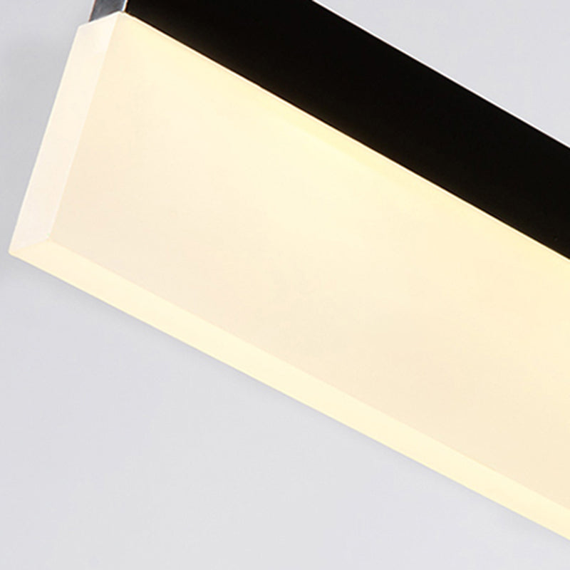 Contemporary Island Light Linear Metal 1 Light Island Ceiling Light in Black